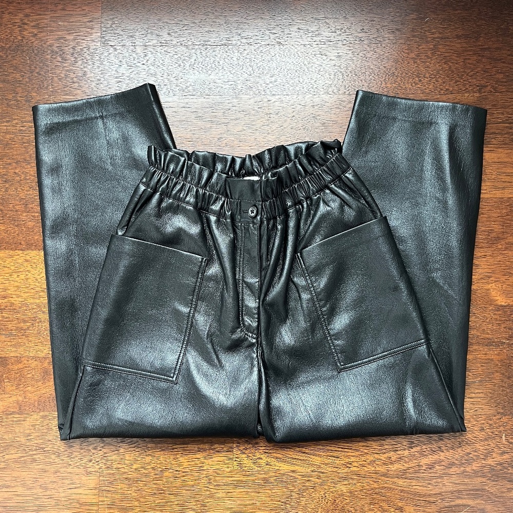 WILFRED ARITZIA Faux Leather Wide Leg Pants